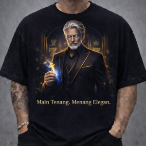 Gunungmas88 Kaos Hitam Full Printing Boss Elegan